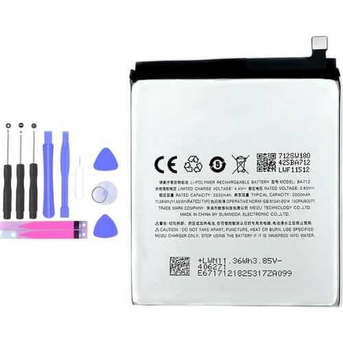 Original 3000mAh BA712 Replacement Batteries For Meizu M6s Meilan S6 Mblu S6 M712Q/M/C M712H Smartphone Mobile Phone Battery
