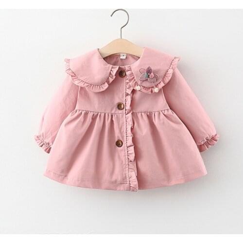 2021 Autumn Baby Girls Windbreaker Casual Fashion Girls Jackets for Infant Cotton Trench Outerwear Long Sleeve Baby Clothing