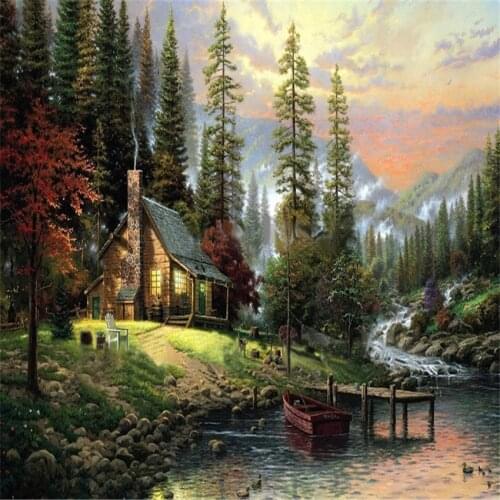 Landscape Painting By Numbers DIY Handpainted Digital Wall Atrs Christmas Gift Coloring By Numbers Home Decoration Art Cheap