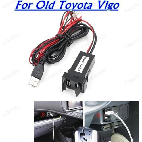 LED Digital Voltmeter Cellphone Charger For TOYOTA VIGO 12V 2.1A USB Car Charger Audio Input For Toyota VIGO