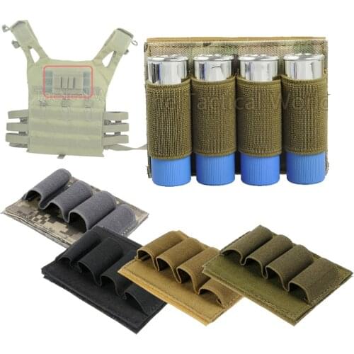 Tactical Hunting 12 Gauge Ammo Carrier Pouches Holder 4 Round Shotgun Shell Cartridges Bag Airsoft Combat Hunting Accessoreis
