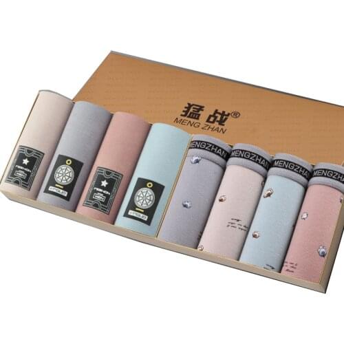 2021 8pcs Mens Panties Cotton Male Underwear Boxers Breathable Sexy Man Boxers Solid Underpants Comfortable Plus Size Shorts Hot