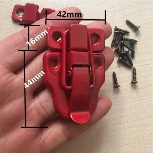Vintage Red Iron Lock Wooden Box Suitcase Case Buckles Toggle Hasp Latch Catch Clasp Furniture Hardware,60*42mm,10Sets