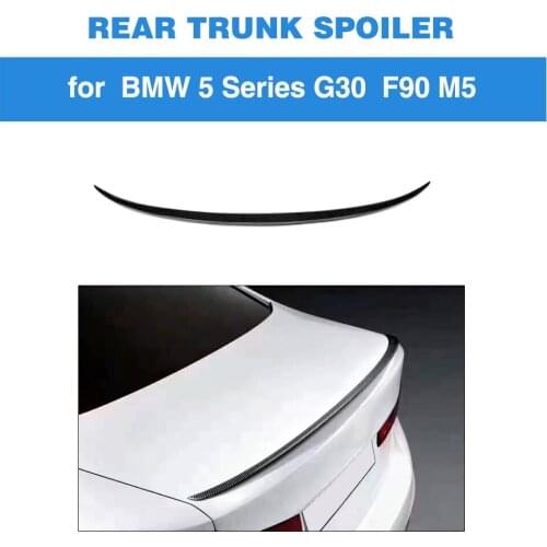 For BMW 5 Series G30 G38 Base Sedan M Sport 2018 2019 Carbon Fiber Rear Trunk Spoiler Big Wing Boot Lip