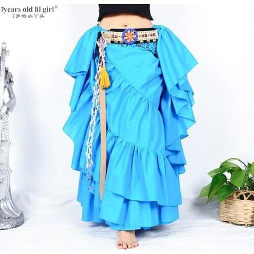 Women ATS Tribal Belly Cotton Bohemia Ladies Gypsy Long Skirt Full Circle Dance Clothes CMM10