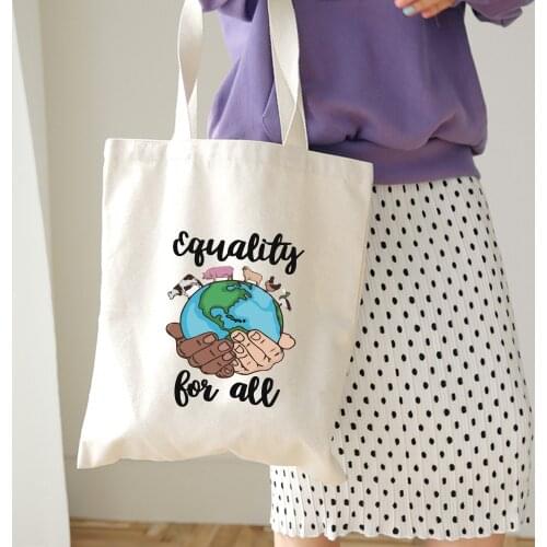 Cartoon Print Canvas Shopping Bags Women Ulzzang Vintage Casual Chic Large-capacity Tote Bag Book Bag New Ins Shoulder Bags