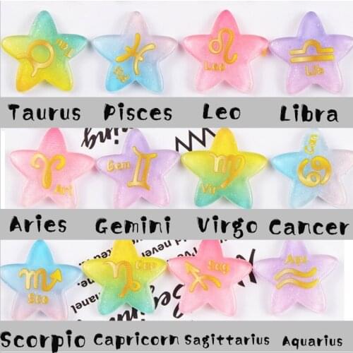1pcs 12 Star Zodiac Signs Constellation DIY handmad resin accessory for shell sticker Christams decoration