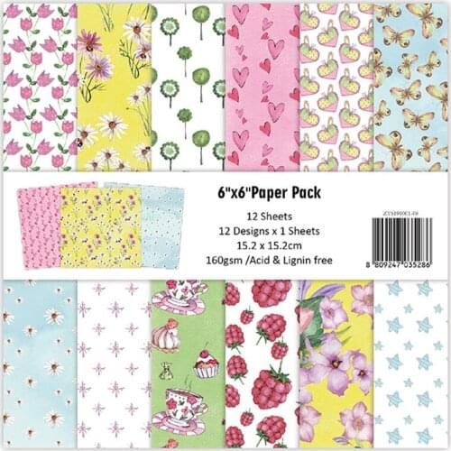 12pc fruit paper Scrapbooking paper pack handmade craft paper craft Background pad