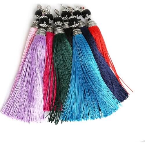 15x140mm Imitation Silk Tassel Charm Acrylic Cap Tassels For Diy Jewelry Accessories/Earrings Ornaments/Jewelry Findings