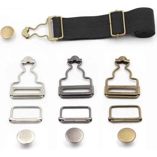 2Pcs/Set Suspenders Buckle Fastener Rivets Brace Clips Metal Button Overalls Jeans Pants For DIY Handmake Sewing Hardware
