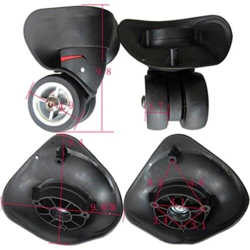 2pcs/pair Rubber Swivel Wheels 360 Degree Rotation Suitcase Replacement Casters Luggage Case Parts Accessories G5AE