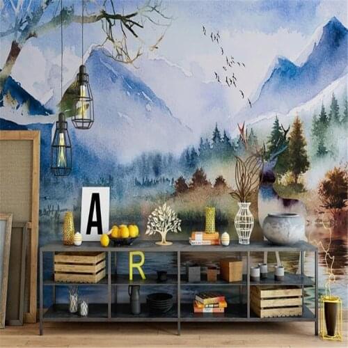 Milofi custom 3D photo wallpaper mural Nordic hand-painted watercolor background wall decoration painting