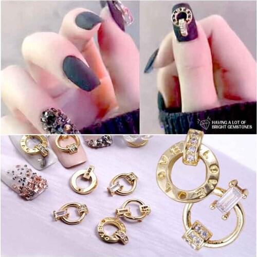 3D wings nail jewelry zircon chain Diy Metal Studs For nail art pearl pendant luxury crystal metal nails Decoration nail Charms