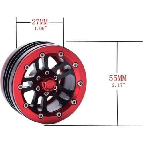 4pcs/set 1.9 Inches Metal Beadlock Wheel Rim for TRX4 SCX10 1/10 RC Crawler Car XXFE