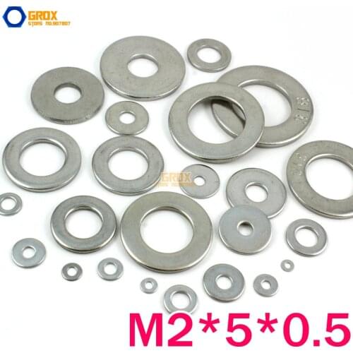 600 Pieces M2*5*0.5mm 316 Stainless Steel Flat Washer Marine Grade