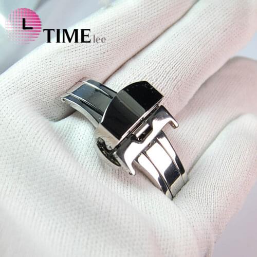 Automatic Double Click Butterfly Buckle Watch Push Button Fold Clasp Strap Buckle 12/16/18/20/22mm