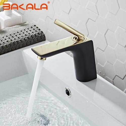 Free shipping ChromeBlack/White Bathroom Sink Faucet Tap Brass Bathroom Faucet Deck Mounted Basin Mixer Tap Basin Faucet