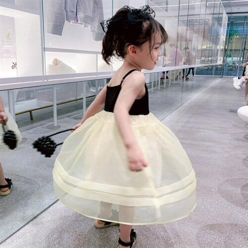 Children dress 2021 summer new baby girl two color patchwork tulle party tutu dresses wholesale