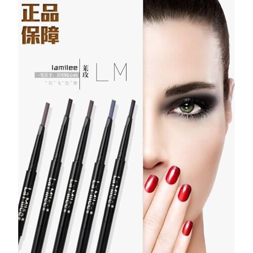 Double-headed automatic eyebrow pencil waterproof, sweat-proof, non-decoloring and durable