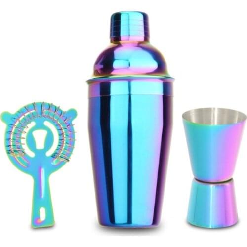 CocktailShaker B-55S Rainbow 550ML Stainless Steel Cocktail Shaker Set Mixer Wine Martini Bartender Drink Party Bar Tools