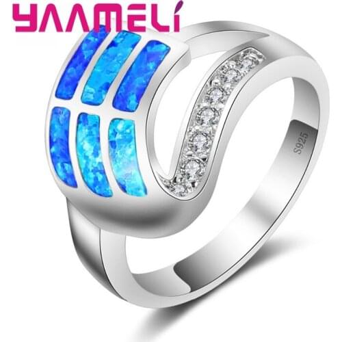 High Standard Excellent 925 Sterling Silver Jewelry Ring Blue Fire Opal for Women and Men Wedding Engagement Accessories Bijoux