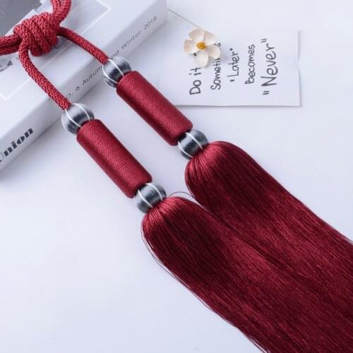 2Pcs 4 Balls Curtain Tassel Brush Fringe Tiebacks Hanging Belt Ball Ropes Hook Hanger Curtain Accessories Tie Back Strap Buckle