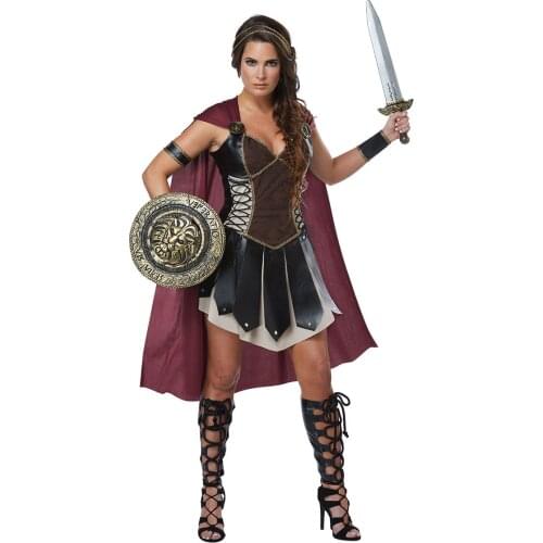 Ancient Roman Warrior Warrior Spartan Costumes Adult Women Halloween Masquerade Party Gladiator Greek Xena Princess Fancy Dress