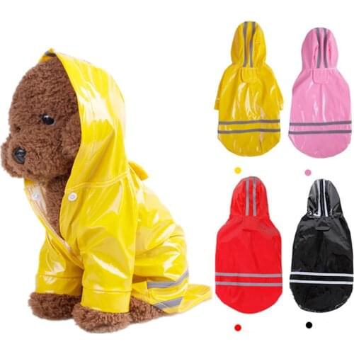 Summer Outdoor Pet Cat Dog Raincoat Hooded Reflective Puppy Small Dog Rain Coat Waterproof Jacket for Dogs Soft Dog Clothes S-XL