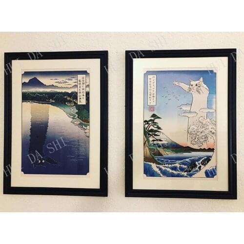 Longcat vs. Tacgnol - Ukiyo-e style - Set of 2 giclee prints - ukiyomemes product