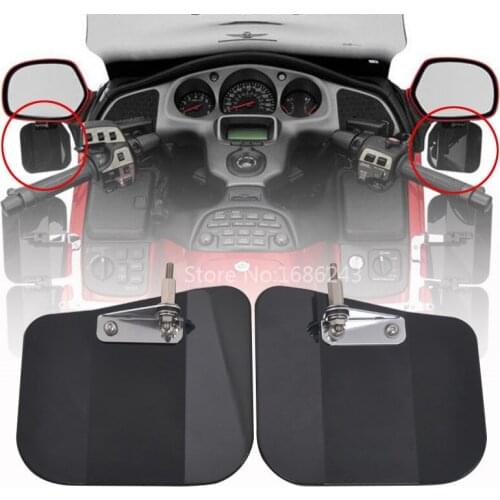 Motorcycle Black Hand Guard Air Wing Deflector Windshield Windscreen Mirror Mount Kit for Honda Gold Wing GL1800 F6B 01-17