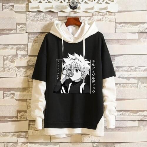 Men Women Pullover Hoodies Anime Hunter X Hunter Hooded Sweatshirt Outerwear Boys Streetwear Cosplay Costume Coat Cartoon Jumper