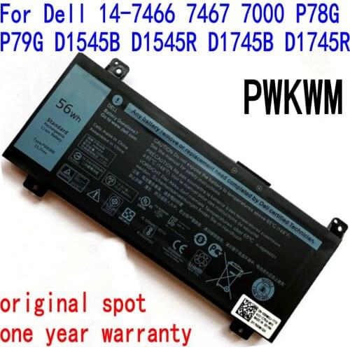 New High Quality 56wh PWKWM Battery For Dell Green Giant Smart Travel Box 14-7466 7467 7000 P78G P79G D1545B/R D1745B/R Laptop