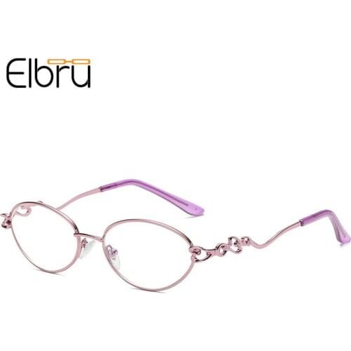 Elbru Anti-blue Light Coating Metal Reading Glasses Personalized Hollow Mirror Leg High Definition Presbyopic Glasses +1.0 ~+4.0