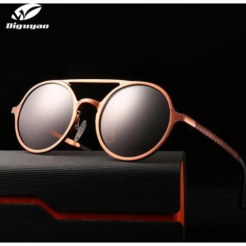 DIGUYAO Aluminum Men Round Sunglasses Polarized steampunk Women shades Accessories Male Driving Fishing Retro Glasses Zonnebril