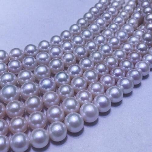 Wholesale price 16 inch10.5-13.5mm high luster AAA big perfect round,100% Nature freshwater loose pearl in strand nature white