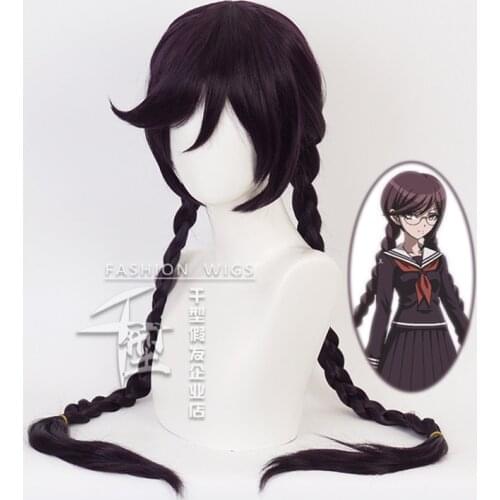 Danganronpa Touko Fukawa Toko Dark Purple Braids Wig Cosplay Costume Dangan Ronpa Heat Resistant Hair Women Party Long Wigs