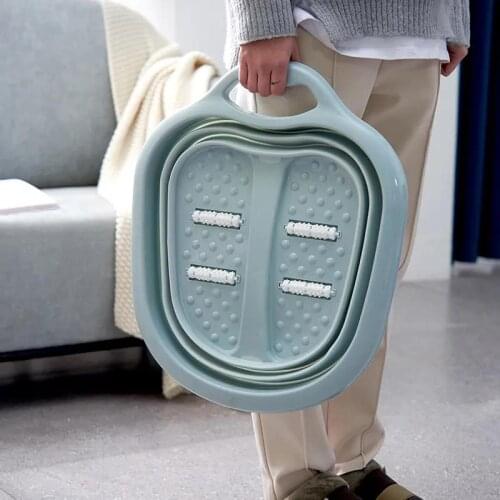 Portable Foldable Foot Soaking Bucket Plastic Massage Footbath Portable Deepening Foot Bath Home Soaking Artifact