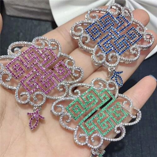 50*53mm gold plated Cz micro propitious cloud connector DIY Jewelry Findings accessories