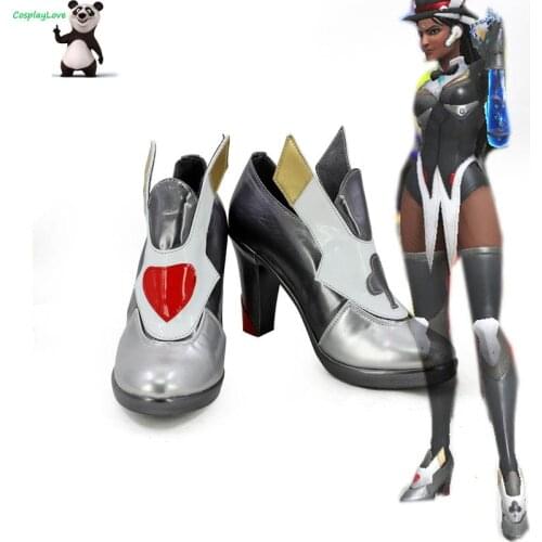 OW Game Symmetra Satya Vaswani Magician Sliver Gray Cosplay Shoes Boots Newest Custom Made For Hallowee Christmas CosplayLove