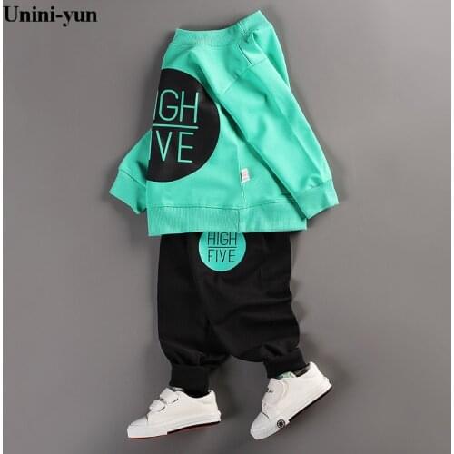 Unini-yun 2018 Fashion Baby Boy Clothes Set 2 Pcs Autumn Winter Casual Cartoon Style Baby Clothes Long Sleeves Baby Sets