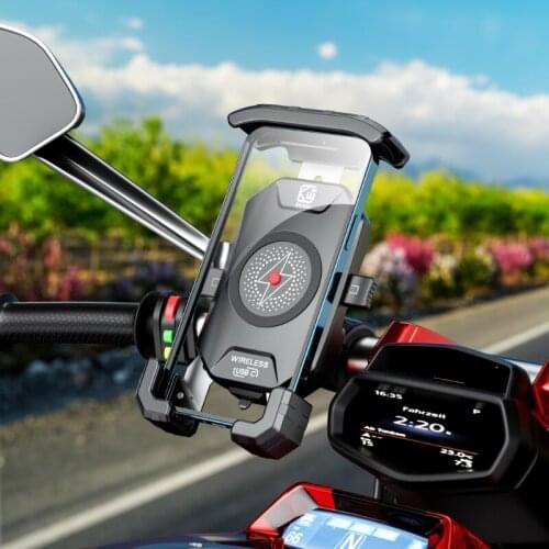 Waterproof ATV Motorcycle 20W USB C PD Fast Charger with Wireless Charger Mount Holder Cradle for B-M-W -Honda 11UB