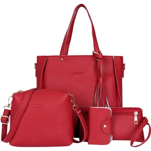 Woman Bag 2019 New Fashion Four-Piece Shoulder Bag Messenger Bag Wallet Handbag Bolsa Feminina Luxury Wild Girls Messenger Bag