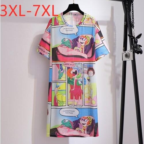 New 2021 summer plus size tops for women large loose short sleeve hollow out print long T-shirt 3XL 4XL 5XL 6XL 7XL