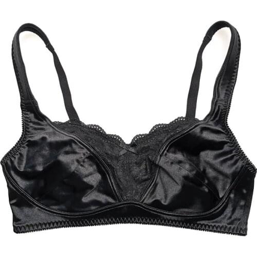 Plus Size Black Wireless Lace Thin Cup Wide Straps Bow Comfortable Sexy Bra for Female, Underwear Lingeries Gift BRB083