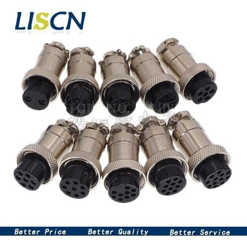 1set GX20 2/3/4/5/6/7/8 Pin Male + Female 20mm L94-100Y Circular Wire Panel Aviation Connector Socket Plug with Cap Lid