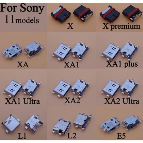 10pcs Micro USB For Sony Xperia L1 L2 E5 X Premium XA XA1 XA2 Ultra Plus Power Charging Port Socket Power Connector Plug