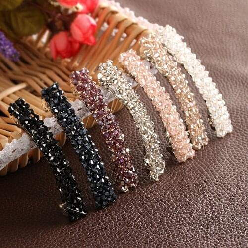 1Pc Bling Crystal Hairpins Headwear For Women Girls Rhinestone Hair Clips Pins Barrette Styling Tools Accessories 7 Colors
