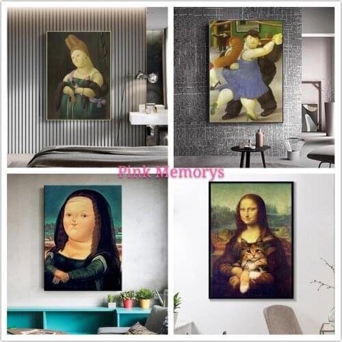 Diamond Painting Spoof Mona Lisa Graffiti Art Painting Diamond Embroidery Cross Stitch Kit Mosaic Portrait Poster Wall Decoratio