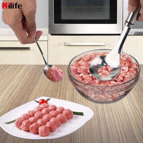 HILIFE Non-Stick DIY Fish Meat Rice Ball Maker With Elliptical Leakage Hole Spoon Meat Baller Creative Meatball Maker