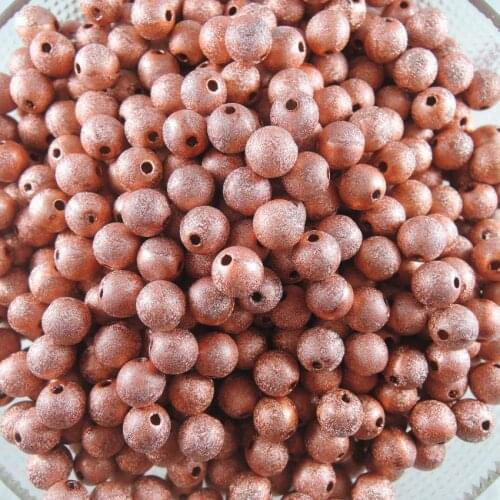 Free Shipping Orange Stardust Acrylic Round Ball Spacer Beads Charms Findings 4/6/8/10mm For Jewelry Making Craft DIY